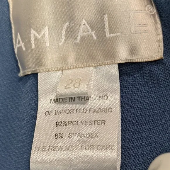 AMSALE Blue Front Wrap Evening Formal Dress 28 - Picture 4 of 5